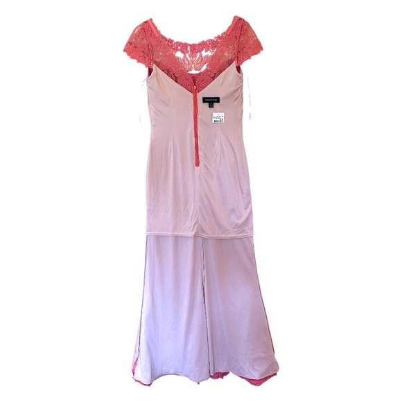 $458 Tadashi Shoji Lace + Corded Embroidery Evening Gown 4 Pink Boat Neck NWT - Picture 7 of 15